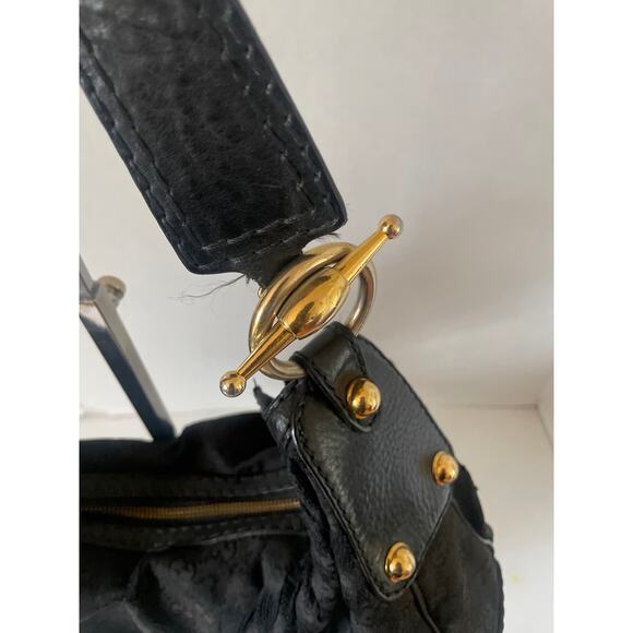 Gucci Black GG Canvas and Leather Medium Jockey Hobo Shoulder Handbag - Picture 6 of 13
